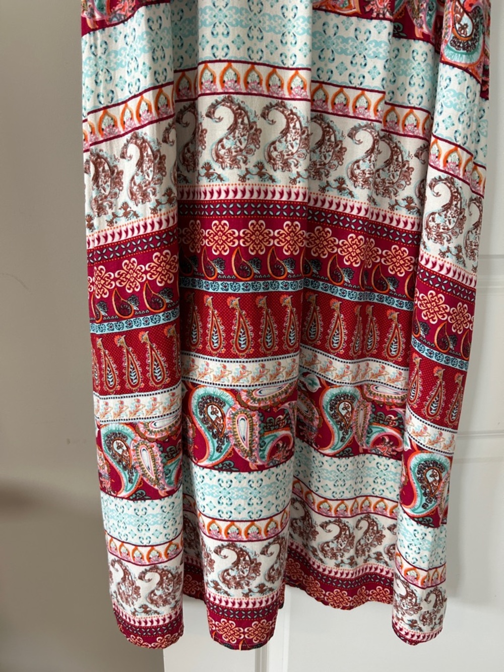 Magic Boho Flutter Sleeve Maxi Dress w Mirrors, Embroidery Sz M w MEASUREMENTS - Picture 8 of 14